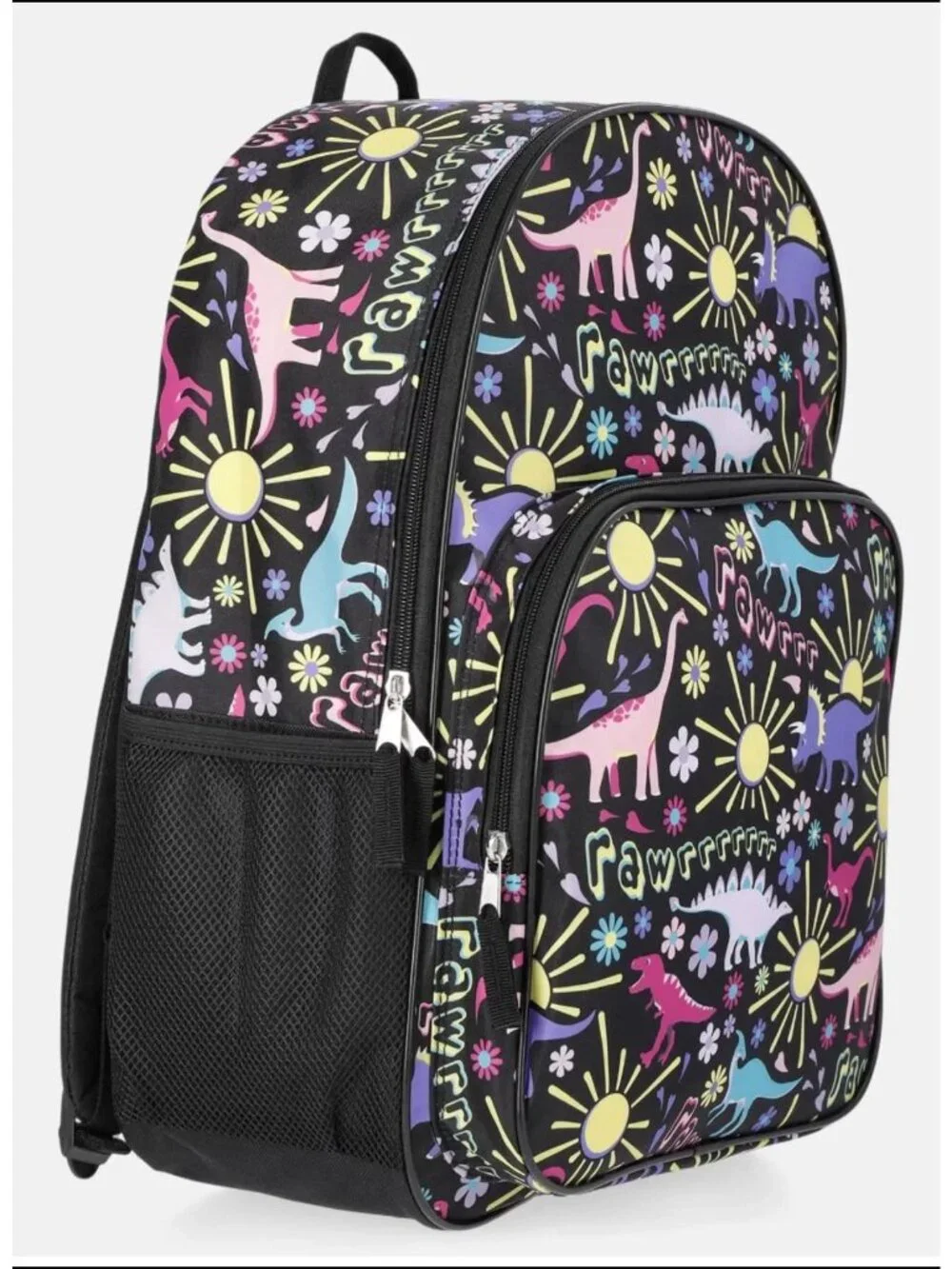 Wonder Nation Kids 17 Dinosaur Fossil Garden Backpack Black School Book Bag